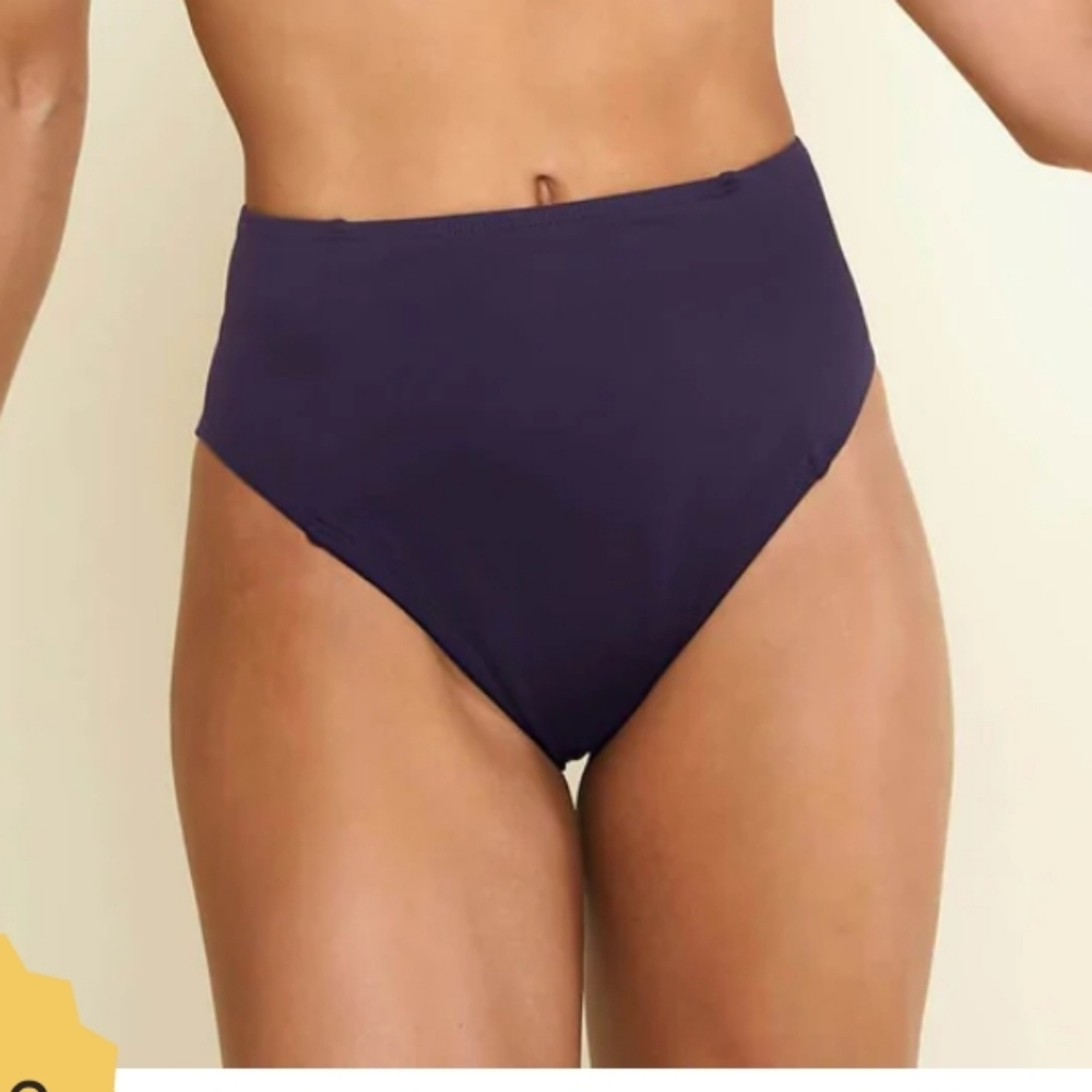 Andie The High Waisted Cheeky Bottom Size Medium Navy